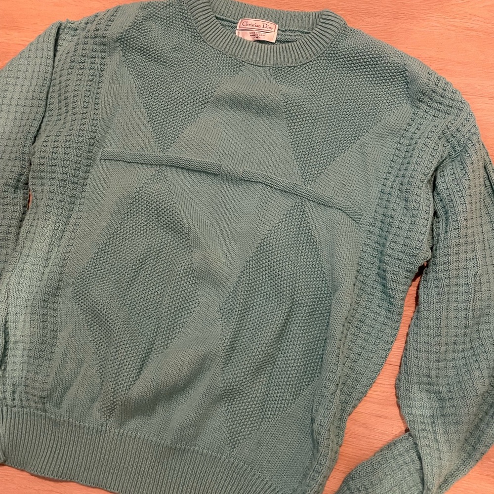 Christian Dior Teal Sweater 90s never worn